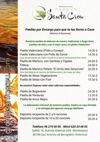 RESTAURANTE GRANJA SANTA CREU PAELLAS PARA LLEVAR RESTAURANTE GRANJA SANTA CREU PAELLAS PARA LLEVAR